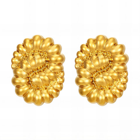Earrings, 18K Gold Plated Steel