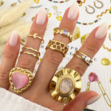 Ring, 18K Gold Plated Steel
