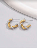 Earrings, 18K Gold Plated Steel