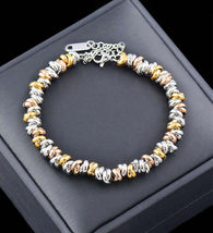 Double Tone Bracelet, 18K Gold Plated Steel