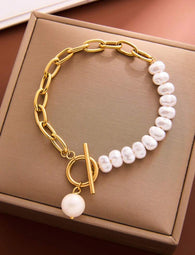 Bracelet, 18K Gold Plated Steel