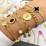 Bracelet, 18K Gold Plated Steel