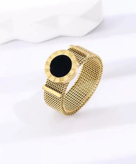 Ring, 18K Gold Plated Steel size 6