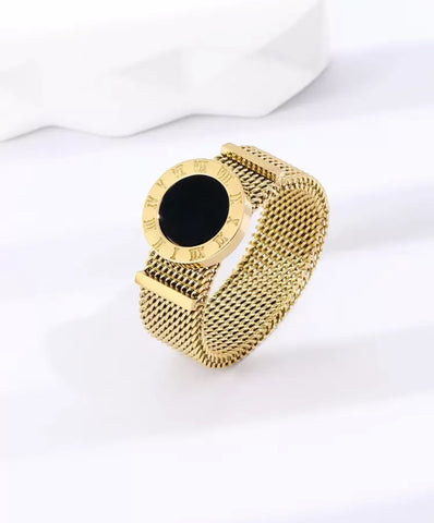 Ring, 18K Gold Plated Steel size 6