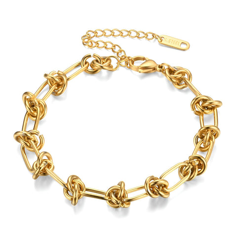 Knots Bracelet, 18K Gold Plated Steel