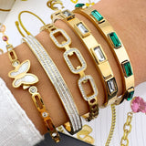 Butterfly Bracelet, 18K Gold Plated Steel