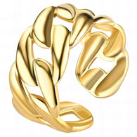 Ring, 18K Gold Plated Steel