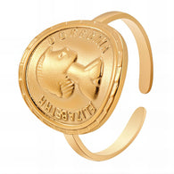 Ring, 18K Gold Plated Steel
