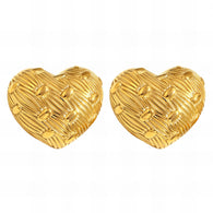 Hearts Earrings, 18K Gold Plated Steel