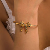 Bow Bracelet, 18K Gold Plated Steel
