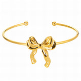 Bow Bracelet, 18K Gold Plated Steel