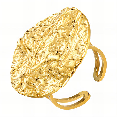 Ring, 18K Gold Plated Steel