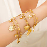 Heart Bracelet, 18K Gold Plated Steel