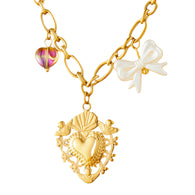Hearts Necklace, 18K Gold Plated Steel