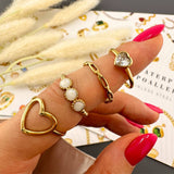 Heart Ring, 18K Gold Plated Steel