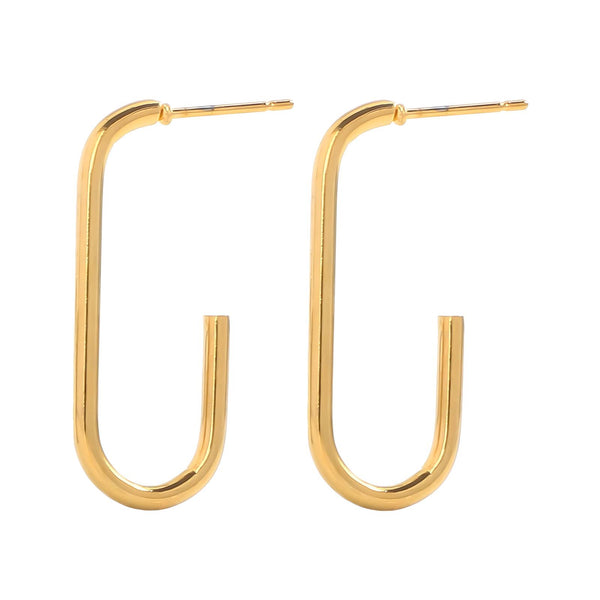 Earrings, 18K Gold Plated Steel