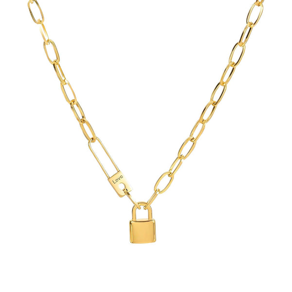 Necklace, 18K Gold Plated Steel