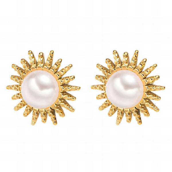 Earrings, 18K Gold Plated Steel