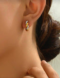 Earrings, 18K Gold Plated Steel