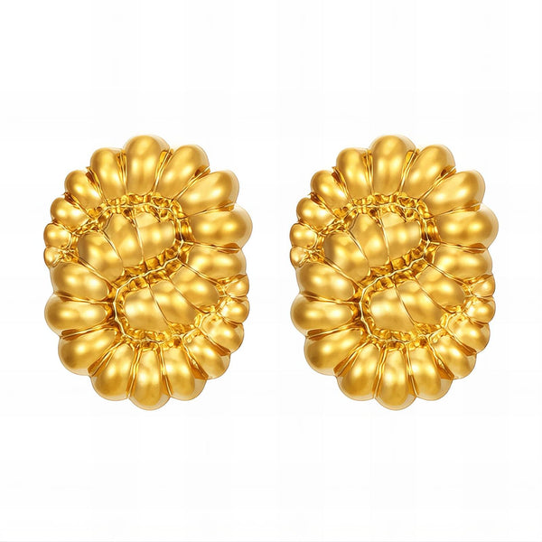 Earrings, 18K Gold Plated Steel