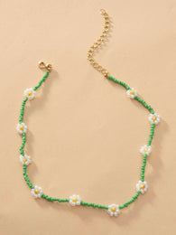 Green Flowers Necklace